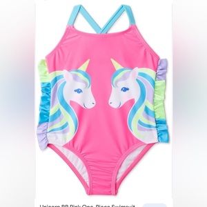 Wondernation infant girls unicorn 1 piece swimsuit 12 months
